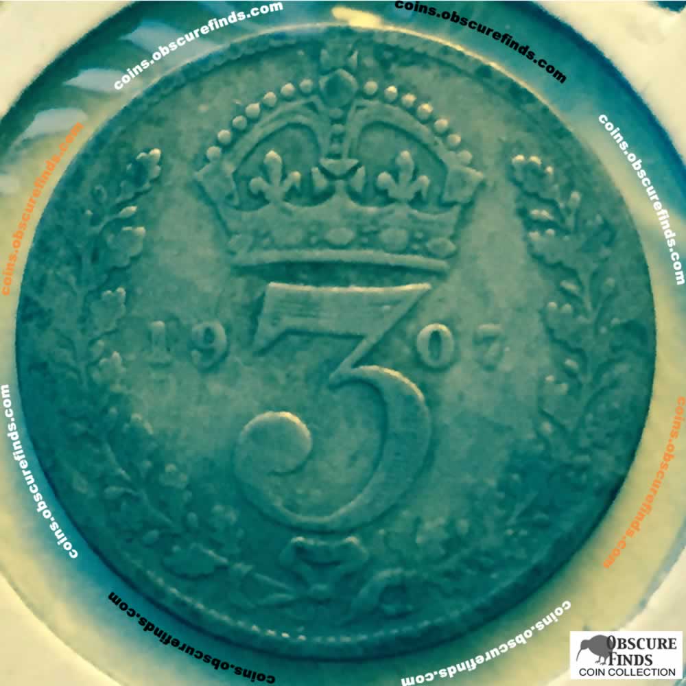 GB 1907  Silver 3 Pence ( 3P ) - Reverse