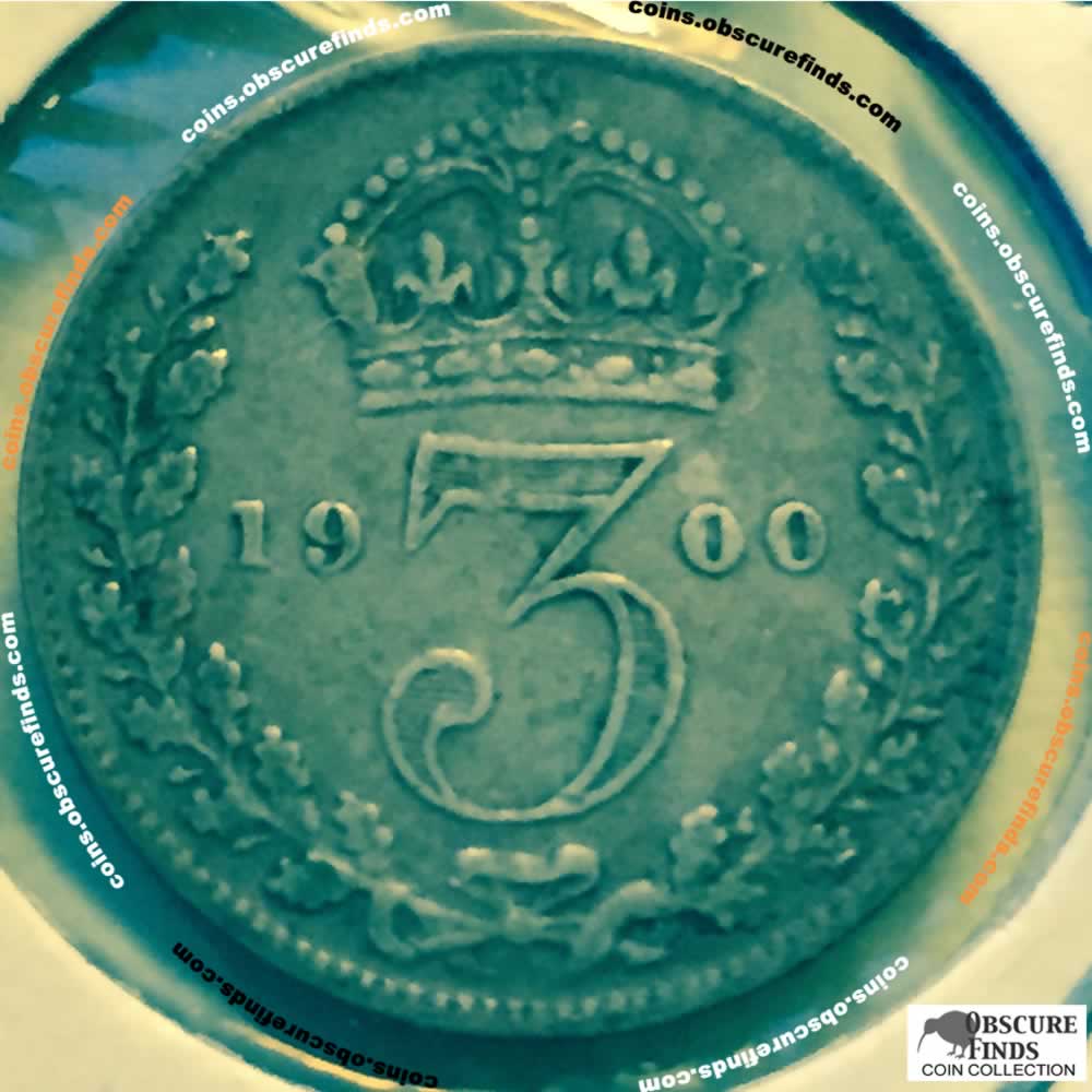 GB 1900  Silver 3 Pence ( 3P ) - Reverse