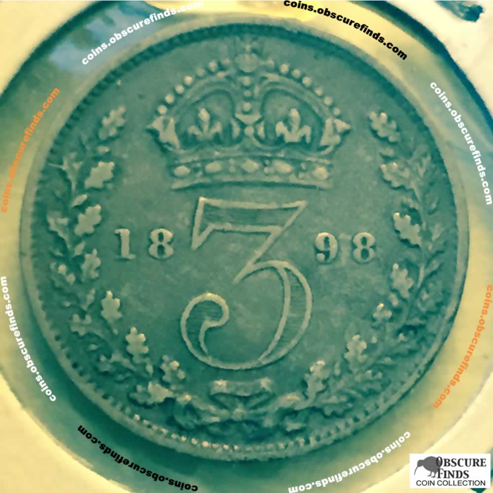 GB 1898  Silver 3 Pence ( 3P ) - Reverse