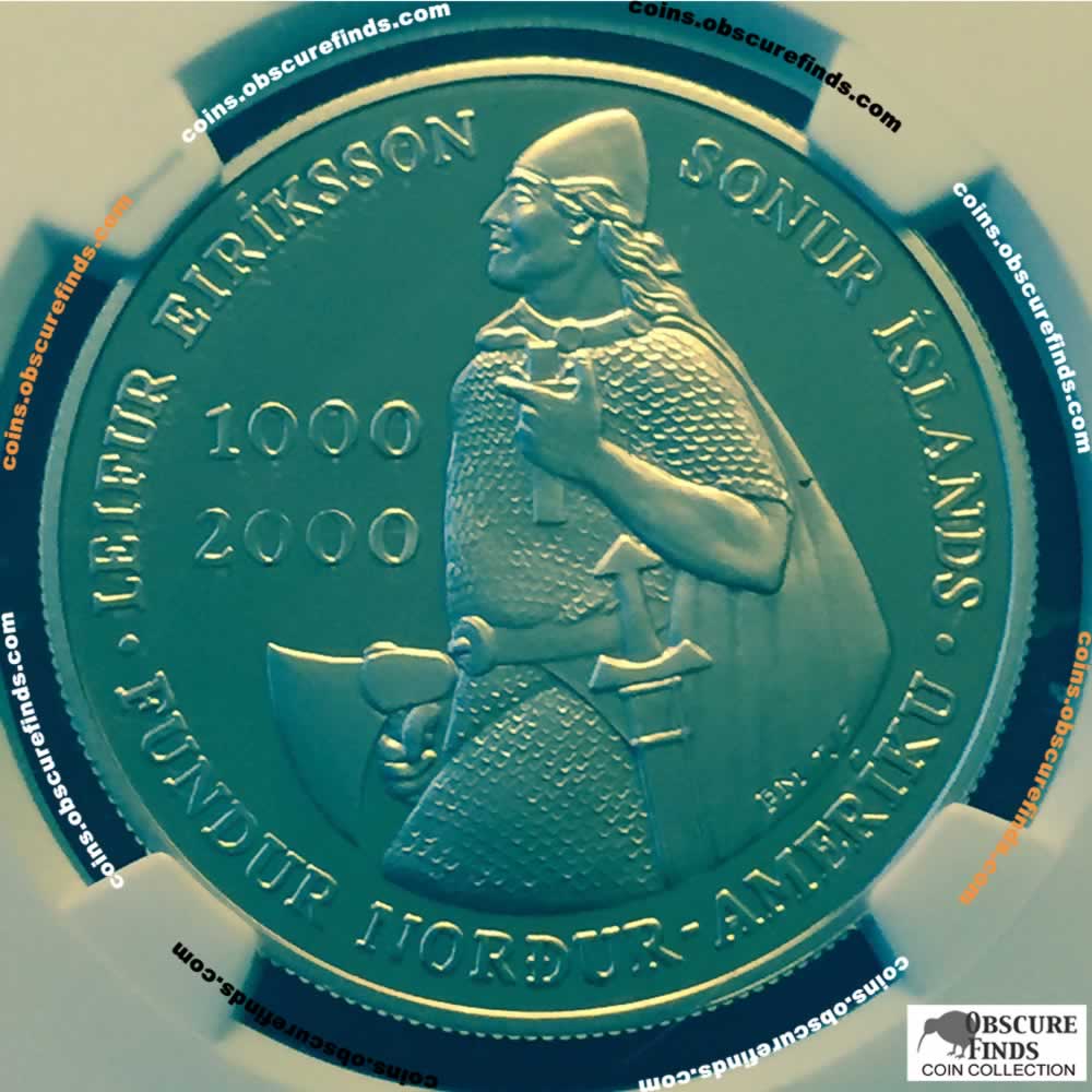 Iceland 2000  Leif Ericson Silver Dollar ( S1000K ) - Obverse