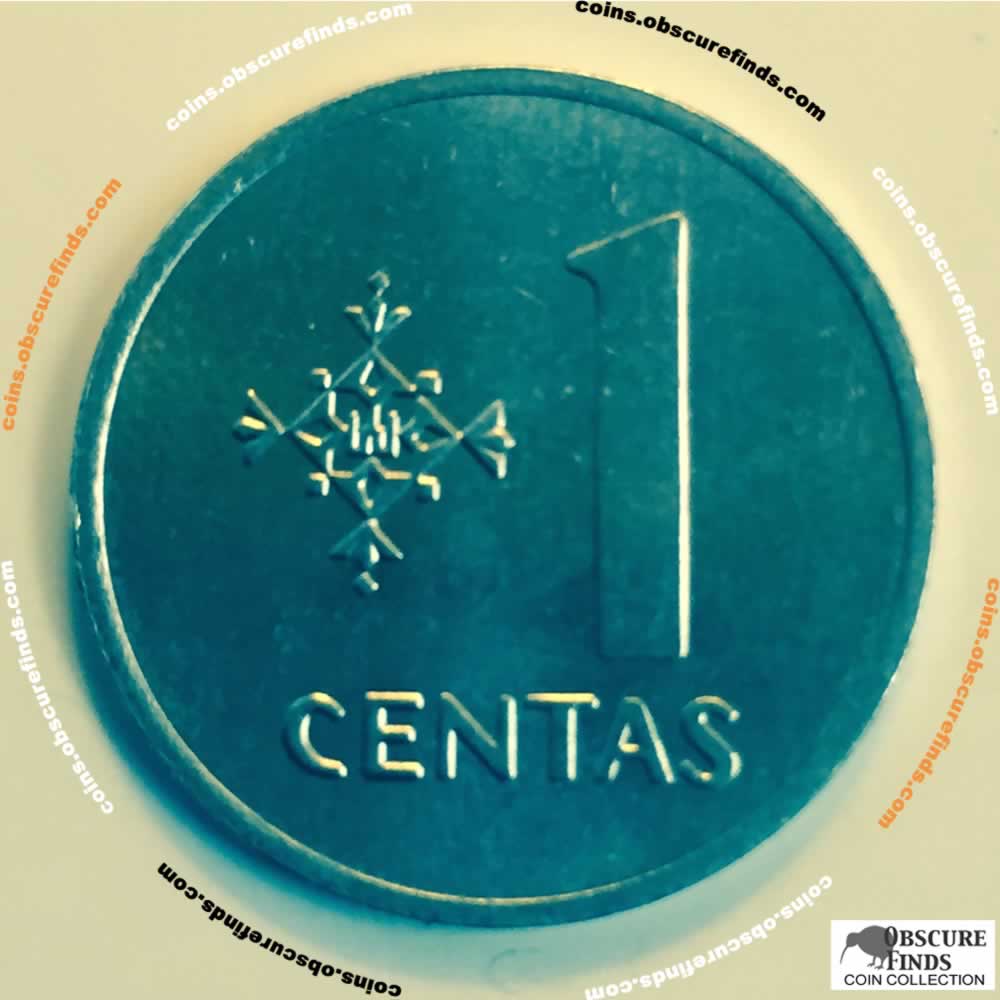 Lithuania 1991  1 Centas ( 1C ) - Reverse