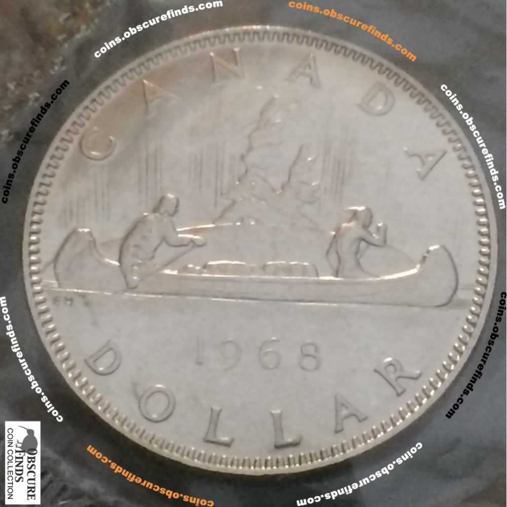 Canada 1968  Canadian Dollar RCM DHL2 ( C$1 ) - Reverse