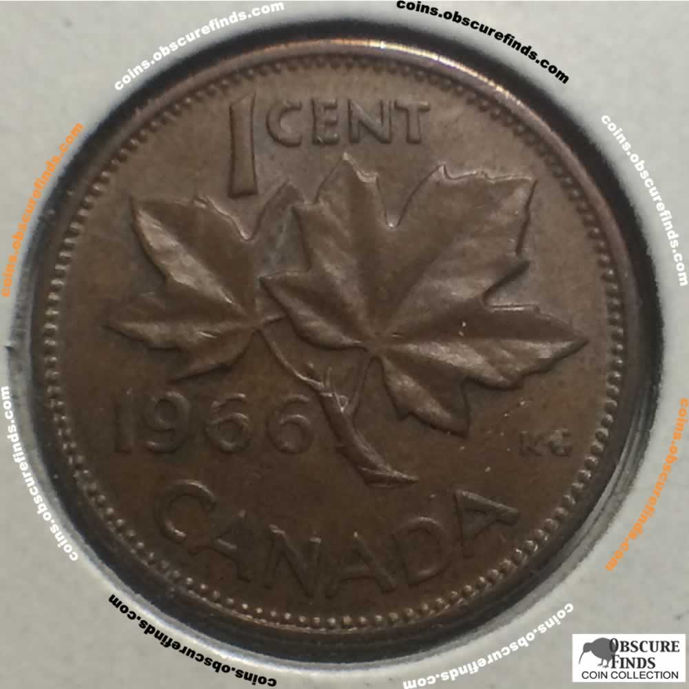 Canada 1966  Canadian One Cent ( 1c ) - Reverse