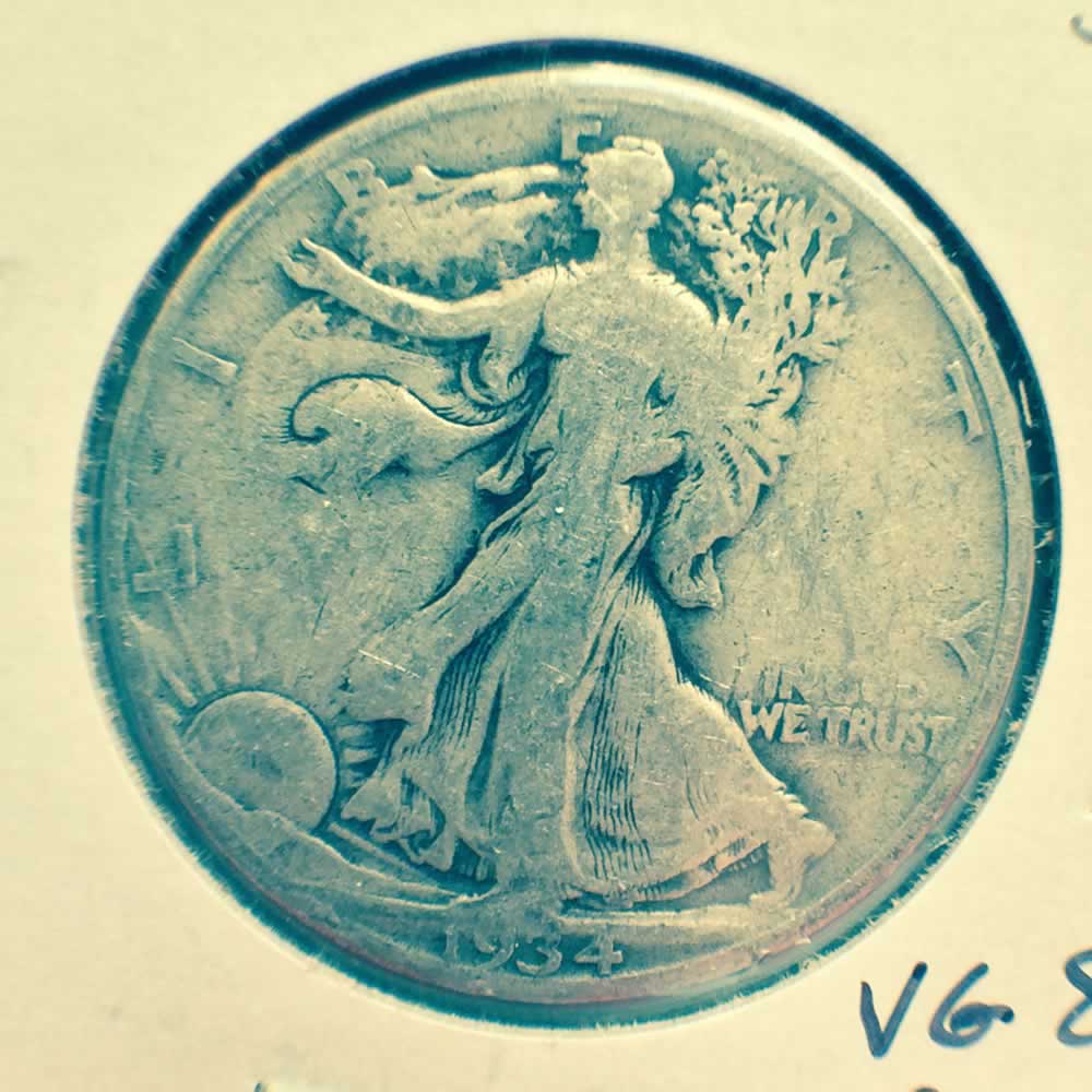 US 1934  Walking Liberty half dollar ( S50C ) - Obverse