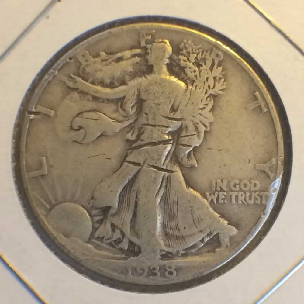 US 1938  Walking Liberty Half Dollar ( S50C ) - Obverse