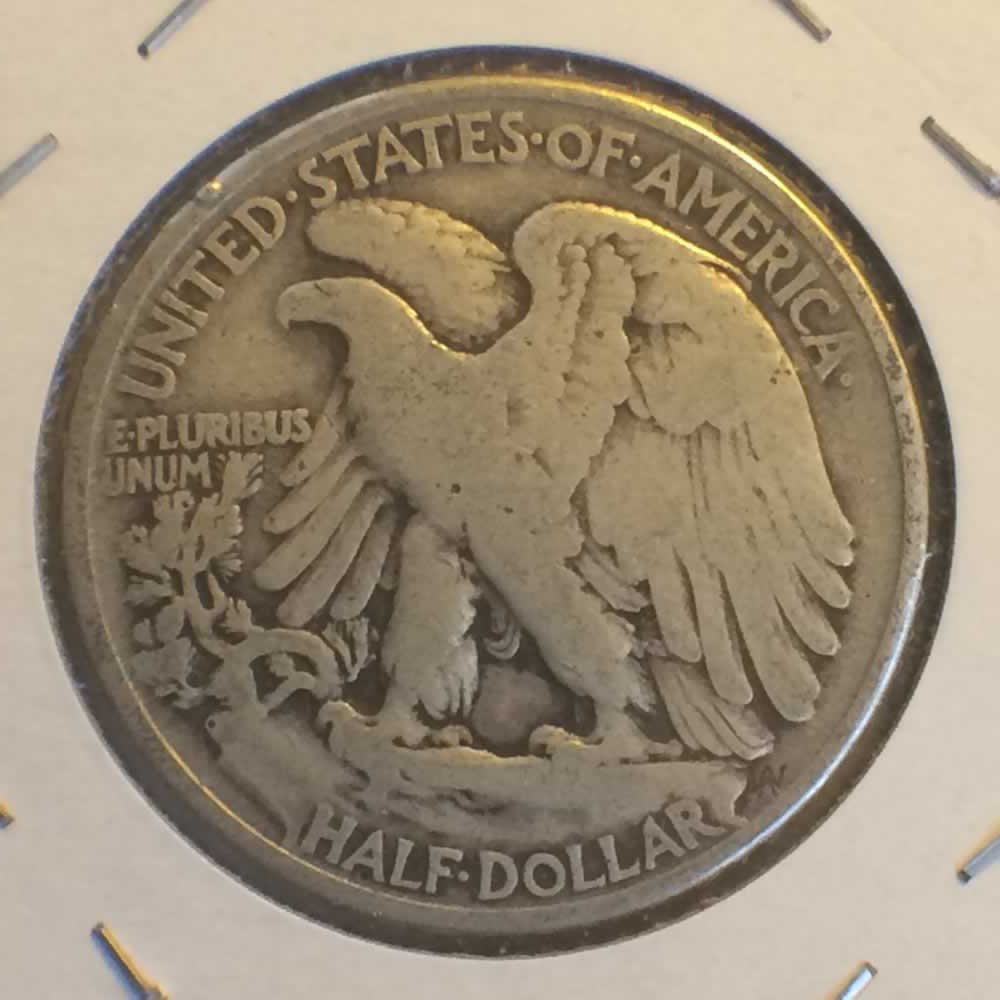 US 1938  Walking Liberty Half Dollar ( S50C ) - Reverse