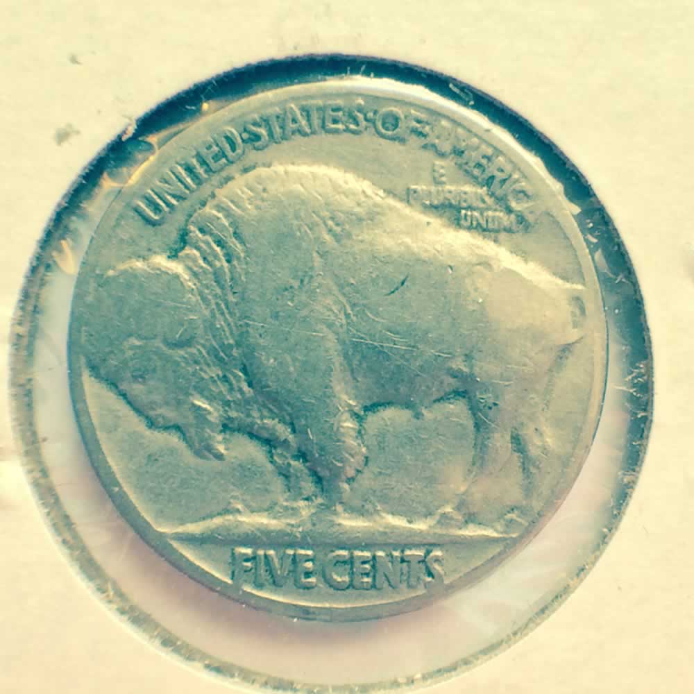 US 1923  Buffalo Nickel ( 5C ) - Reverse