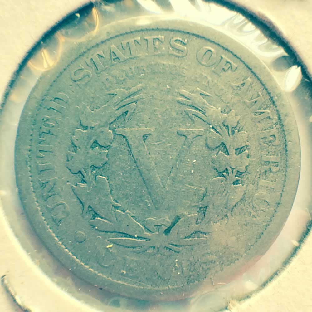 US 1908  Liberty Head 'V' Nickel ( 5C ) - Reverse