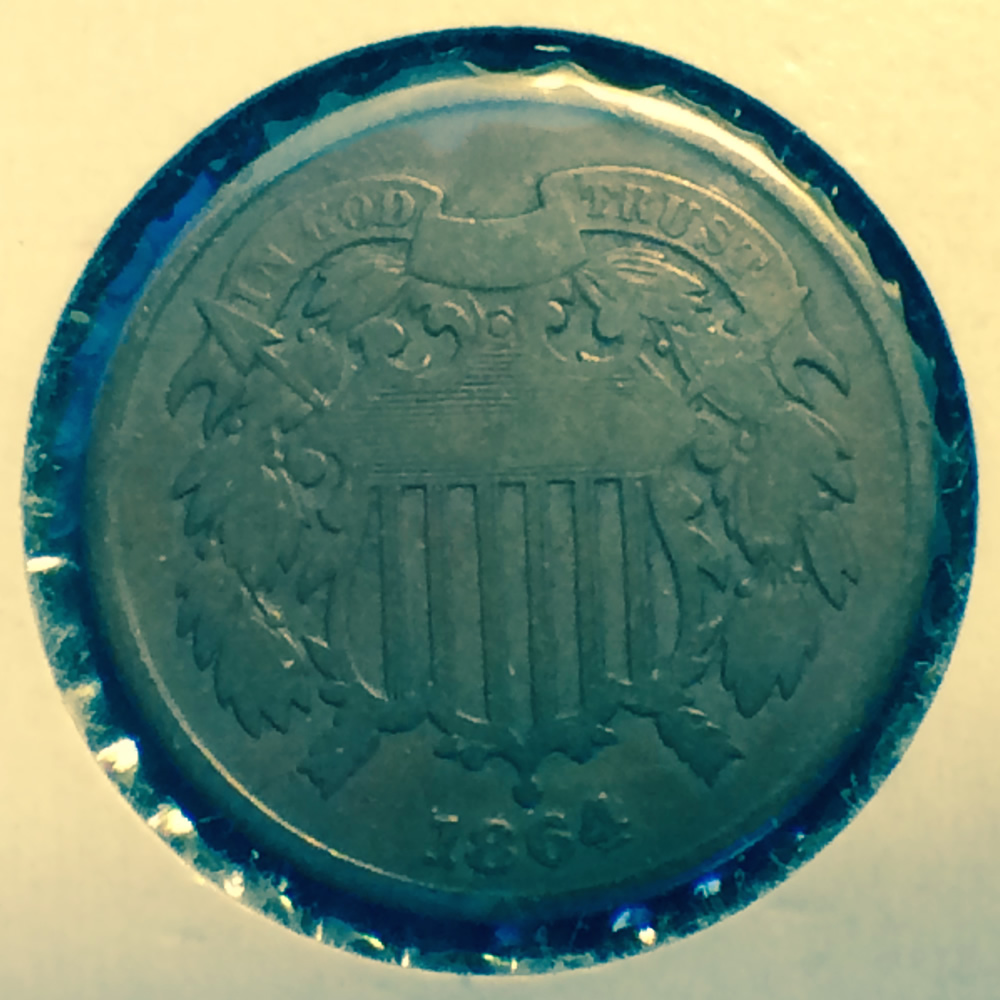 1864  Two Cent Piece - Large Motto 