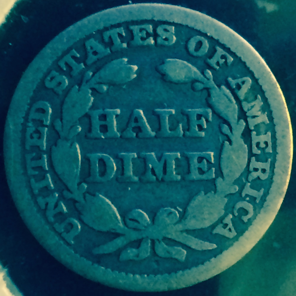 US 1848  Half Dime - Large Date ( H10C ) - Reverse