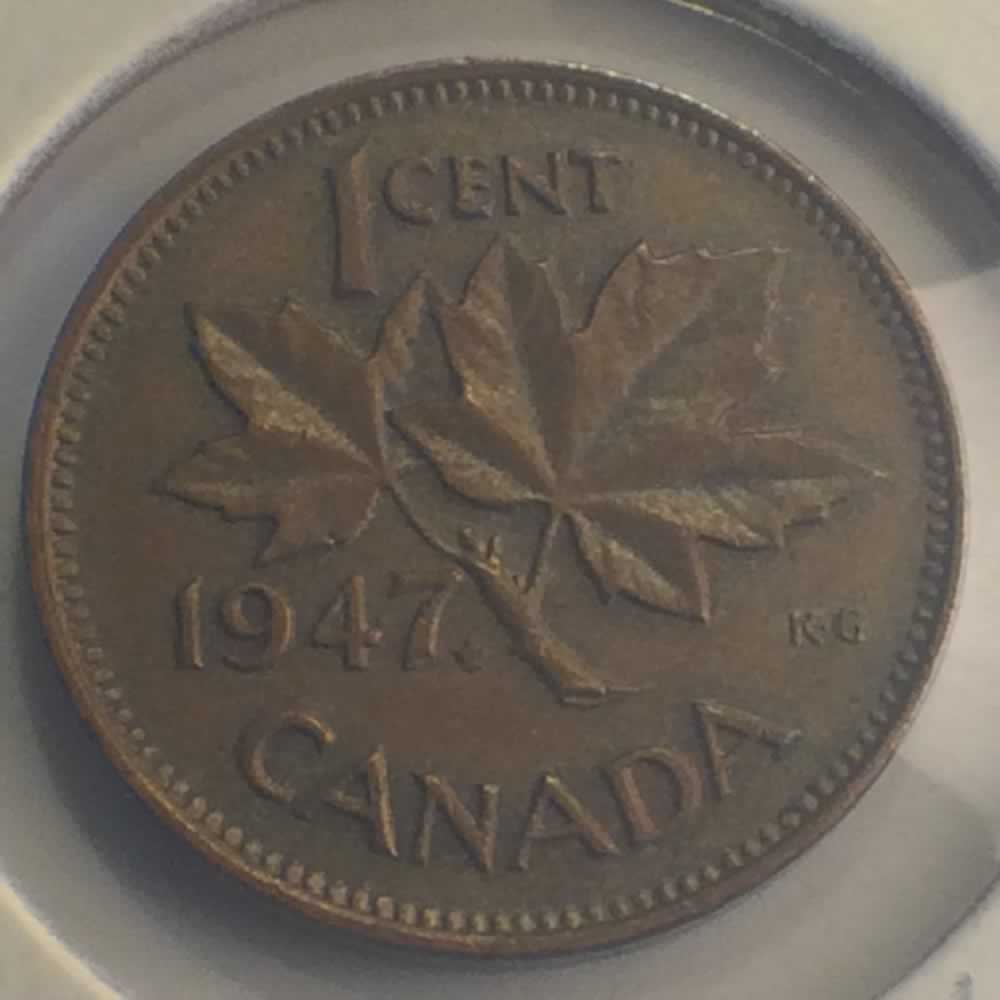 Canada 1947  George VI - Blunt 7 Maple Leaf ( C1C ) - Reverse