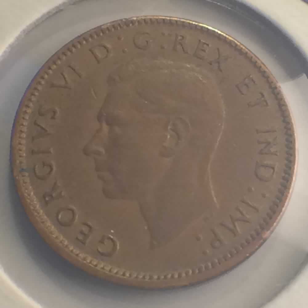 Canada 1945  George VI - Canadian Cent ( C1C ) - Obverse