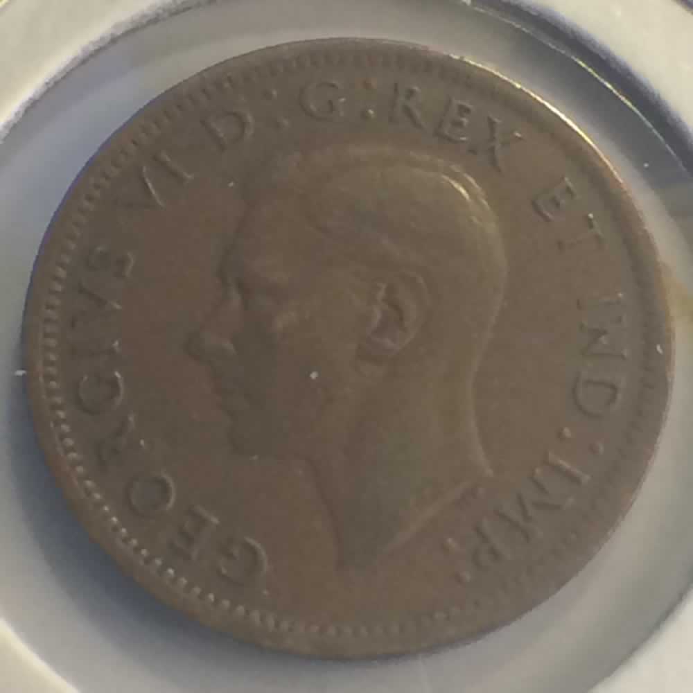 Canada 1938  George VI - Canadian Cent ( C1C ) - Obverse