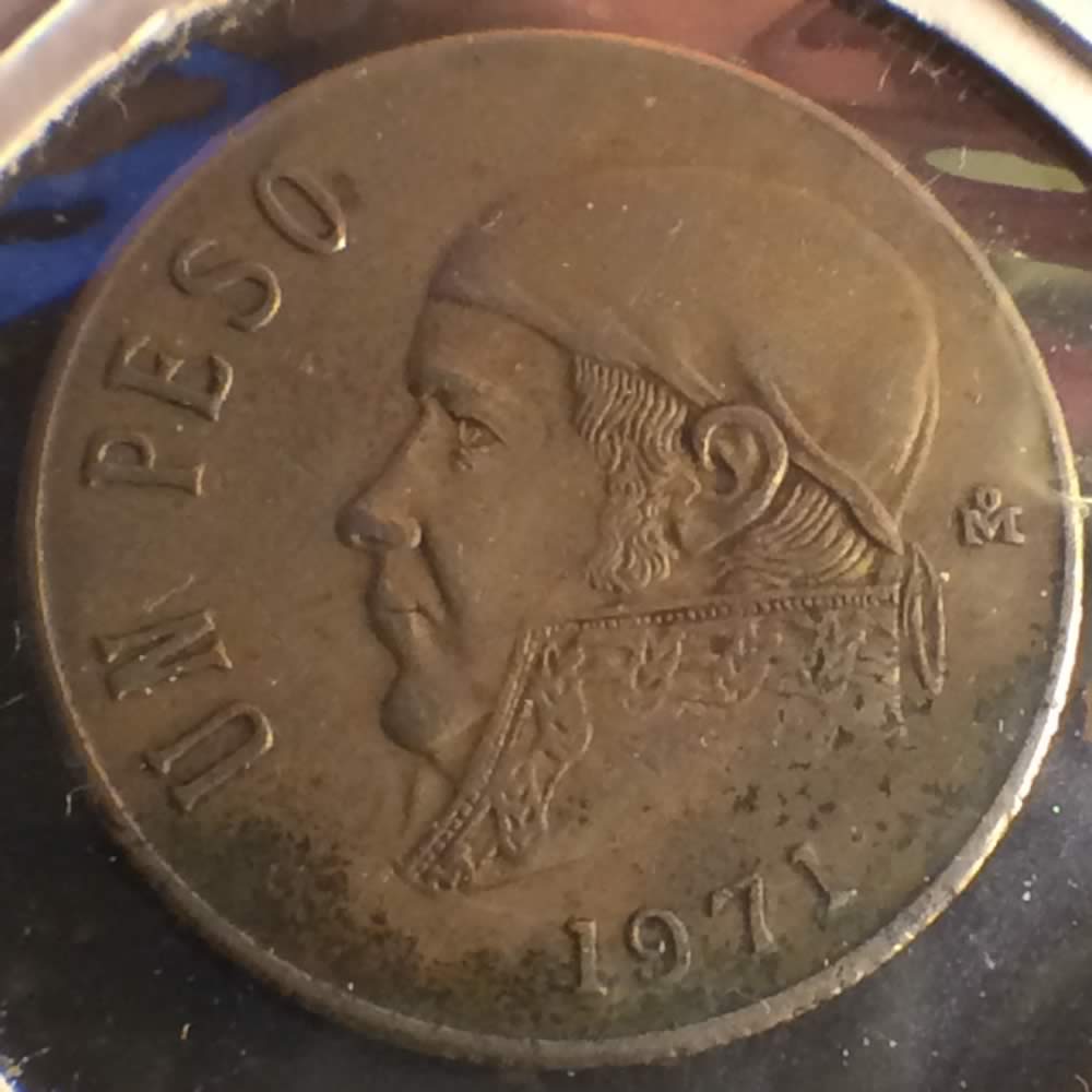 Mexico 1971 M Un Peso ( PESO ) - Obverse