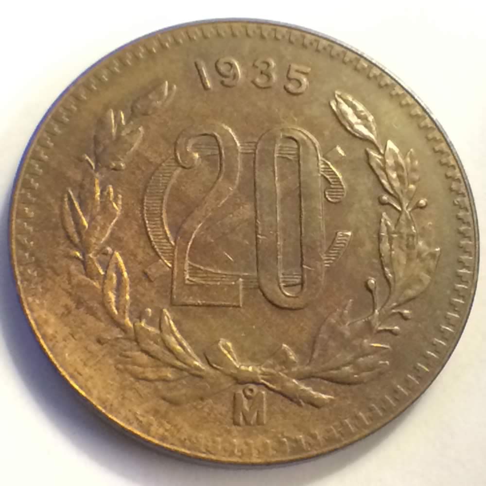 Mexico 1935 M 20 Centavos ( 20C ) - Obverse