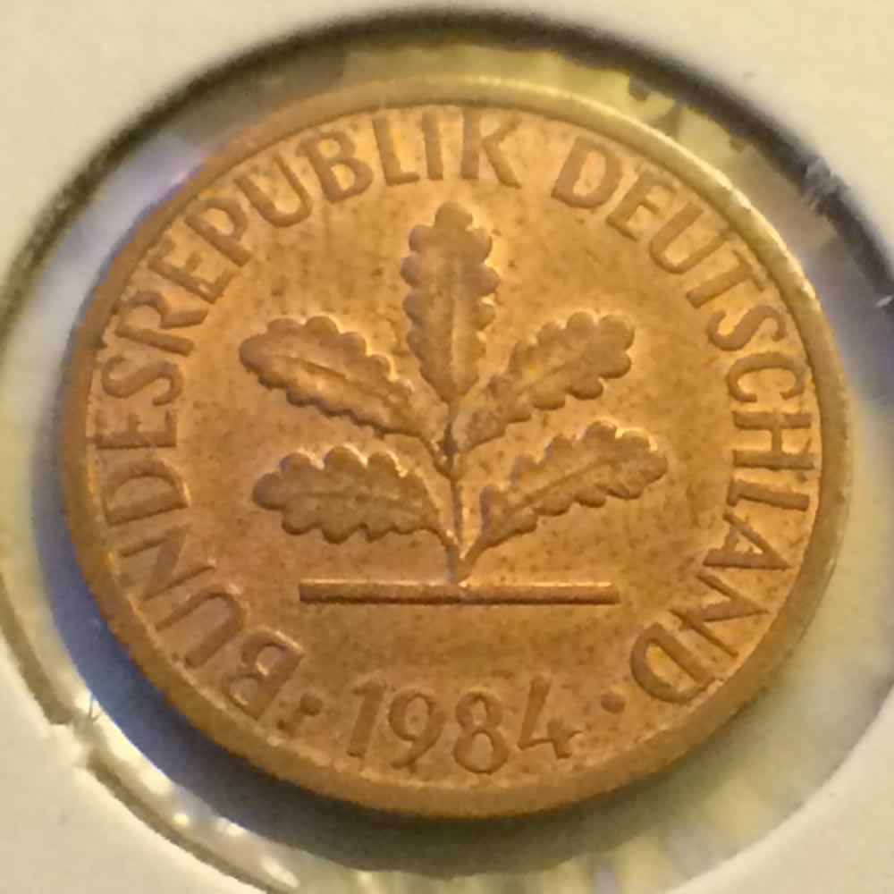 Germany 1984 G 1 Pfennig ( 1pf ) - Reverse