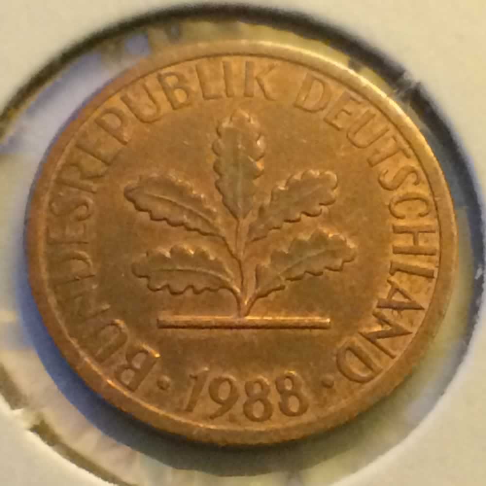 Germany 1988 G 1 Pfennig ( 1pf ) - Reverse