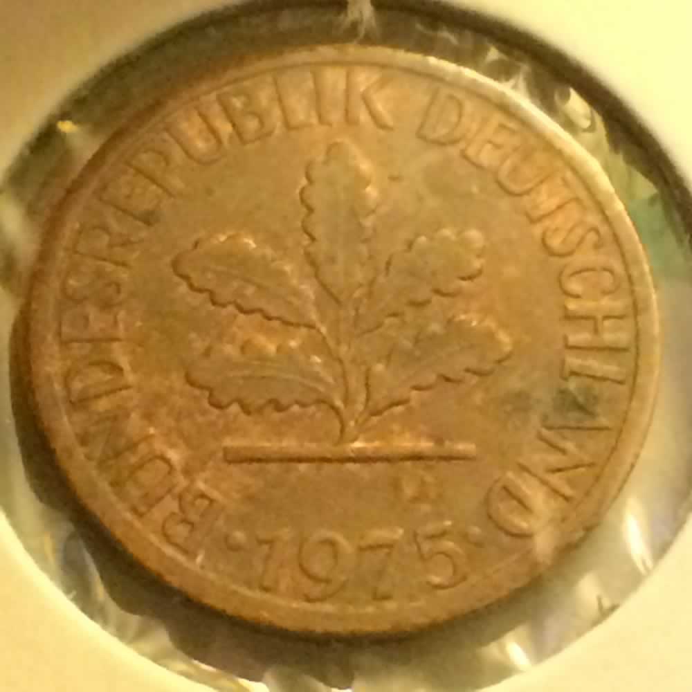 Germany 1975 G 1 Pfennig ( 1pf ) - Reverse