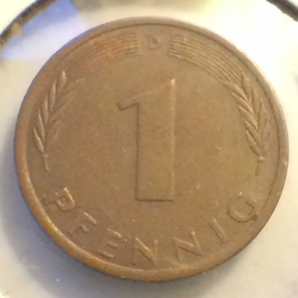Germany 1974 D 1 Pfennig ( 1pf ) - Obverse