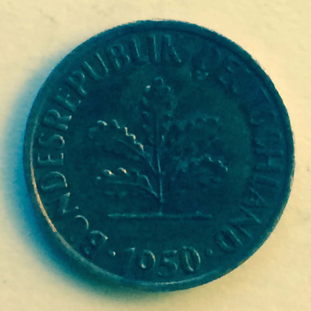 Germany 1950 J 1 Pfennig ( 1pf ) - Reverse