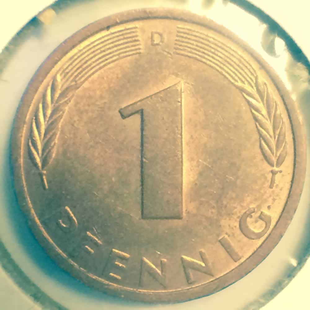 Germany 1980 D 1 Pfennig ( 1pf ) - Obverse