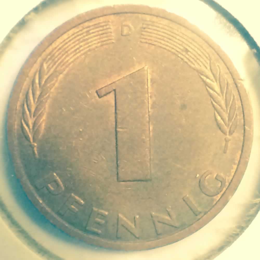 Germany 1980 D 1 Pfennig ( 1pf ) - Obverse