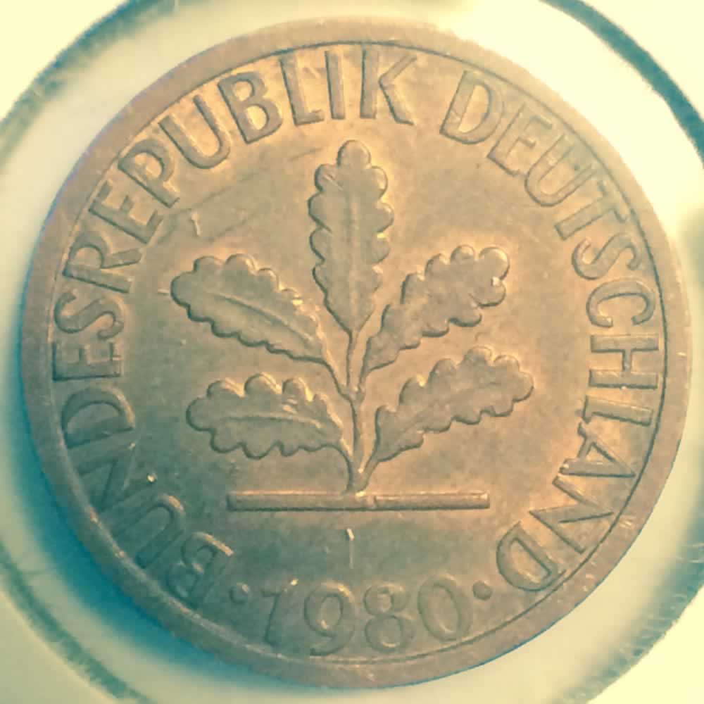 Germany 1980 D 1 Pfennig ( 1pf ) - Reverse