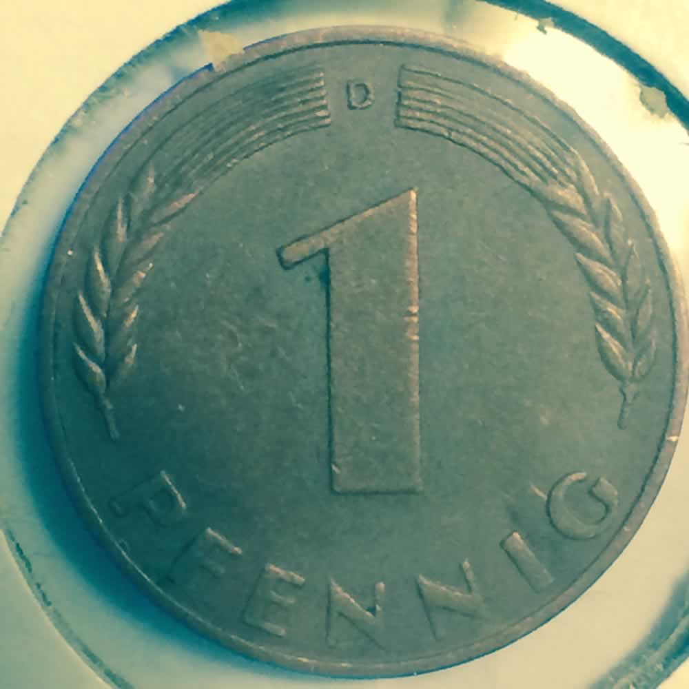 Germany 1950 D 1 Pfennig ( 1pf ) - Obverse