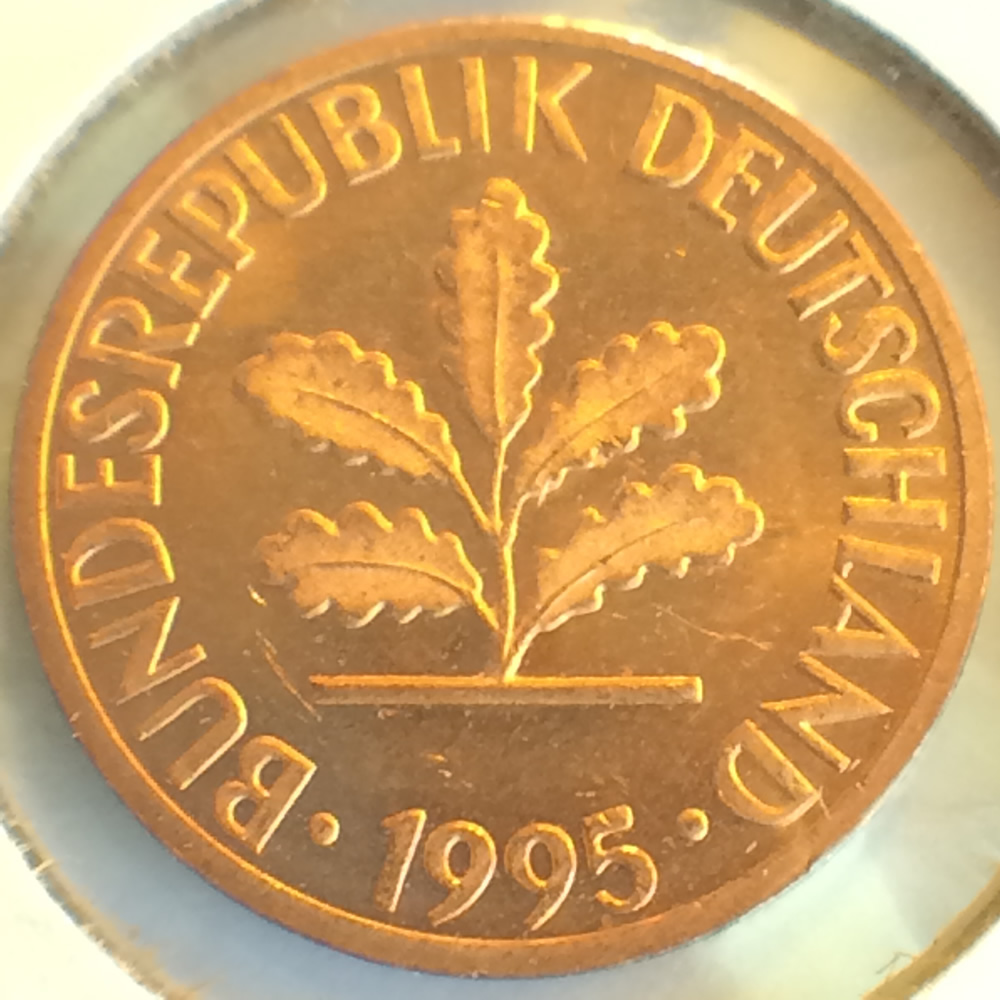 Germany 1995 G 1 Pfennig ( 1pf ) - Reverse
