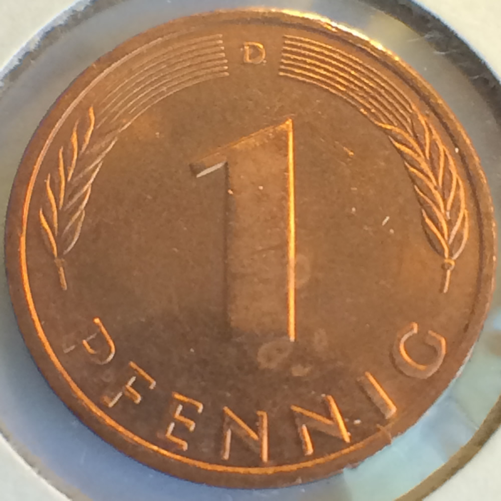 Germany 1994 D 1 Pfennig ( 1pf ) - Obverse