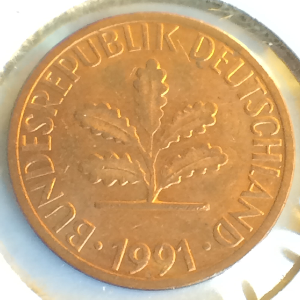 Germany 1991 D 1 Pfennig ( 1pf ) - Reverse