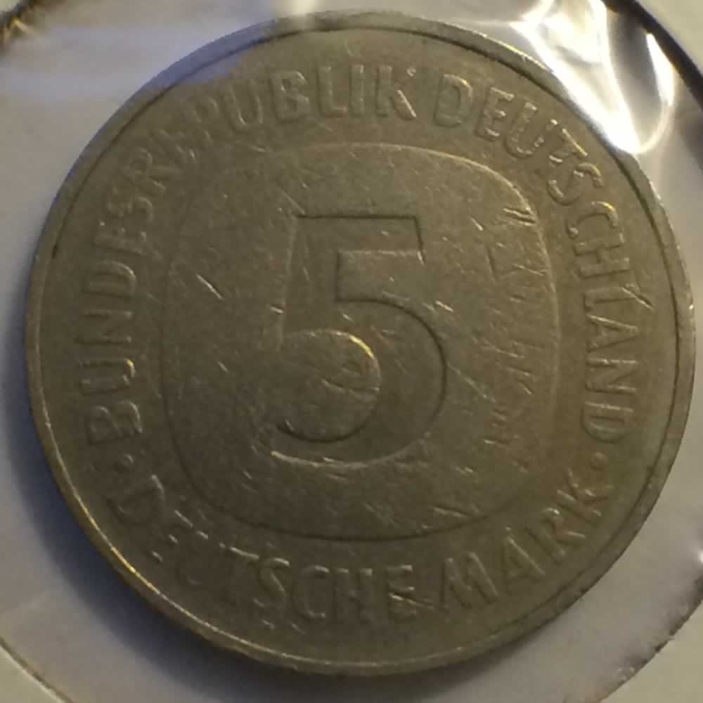 Germany 1975 J 5 Deutsche Mark ( DM 5 ) - Obverse
