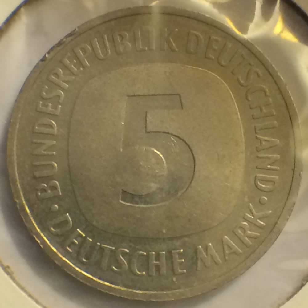 Germany 1990 G 5 Deutsche Mark ( DM 5 ) - Obverse