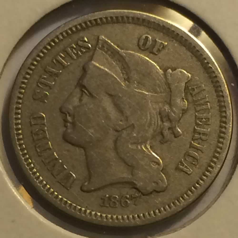 US 1867  Three-cent Nickel ( 3CN ) - Obverse