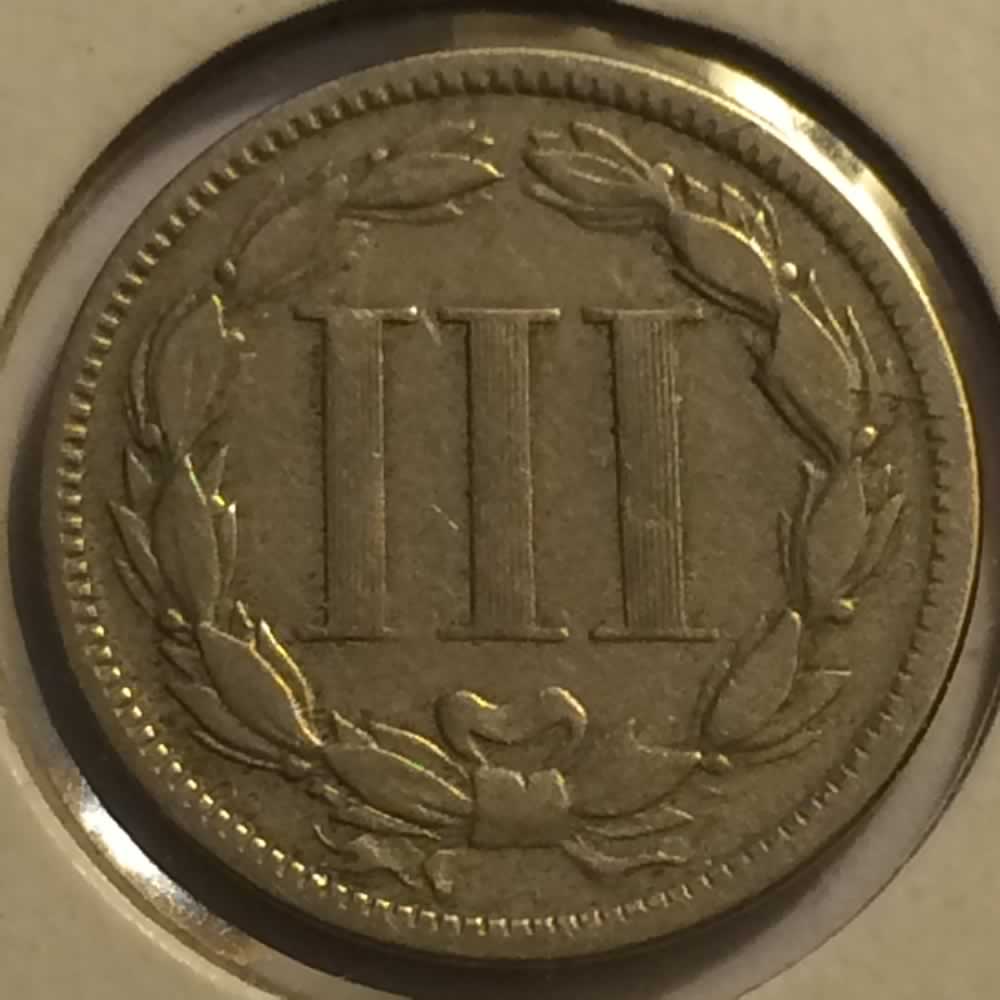 US 1867  Three-cent Nickel ( 3CN ) - Reverse