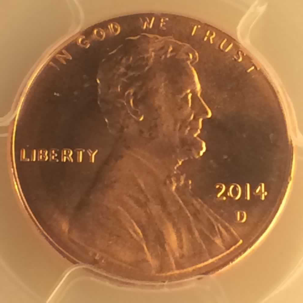 US 2014 D Union Shield Penny ( 1C ) - Obverse