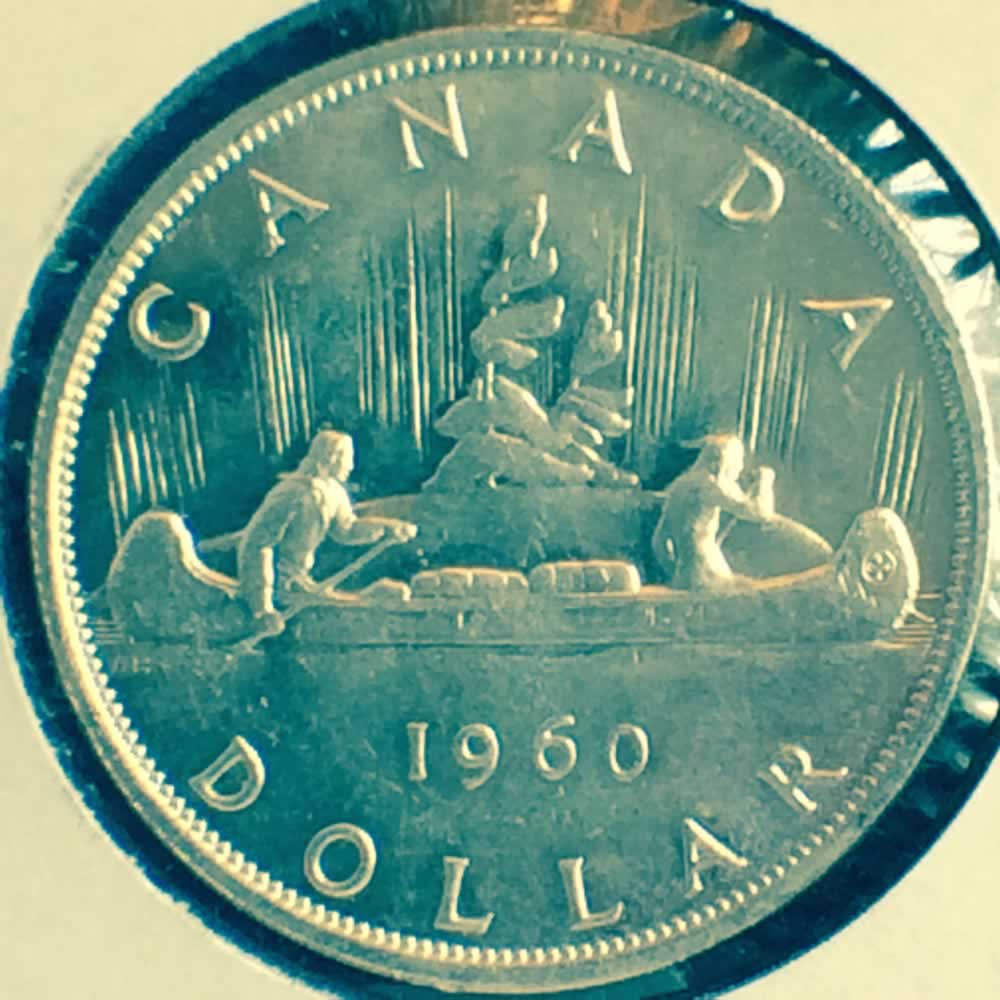 Canada 1960  Voyageur Silver Dollar ( CS$1 ) - Reverse