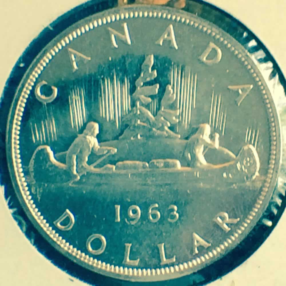 Canada 1963  Voyageur Silver Dollar ( CS$1 ) - Reverse