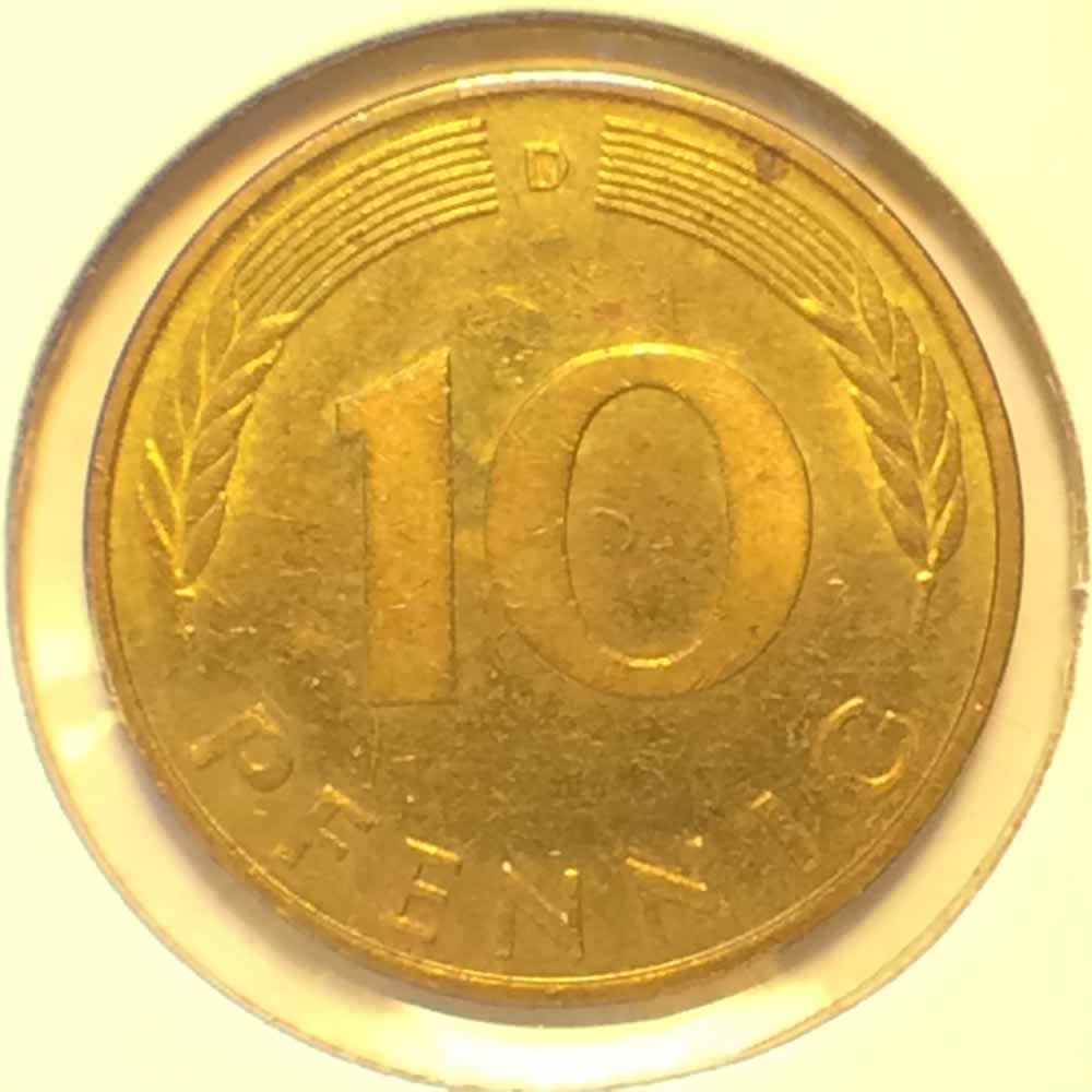 Germany 1991 D 10 Pfennig ( 10pf ) - Reverse