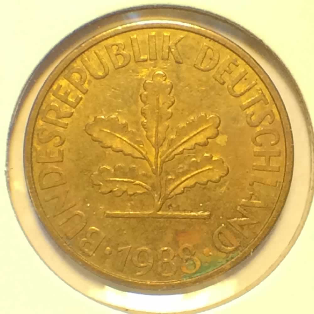 Germany 1988 J 10 Pfennig ( 10pf ) - Obverse