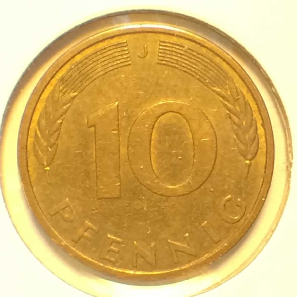 Germany 1988 J 10 Pfennig ( 10pf ) - Reverse