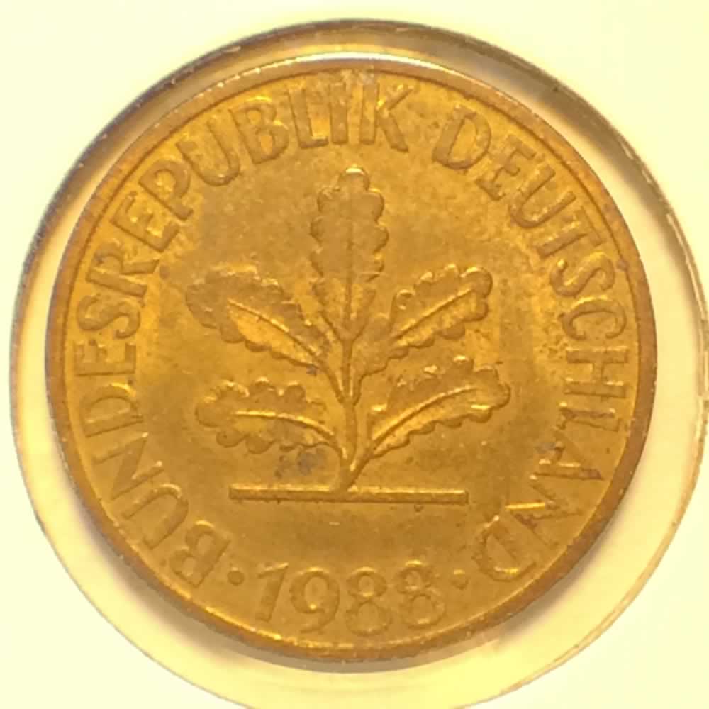 Germany 1988 D 10 Pfennig ( 10pf ) - Obverse