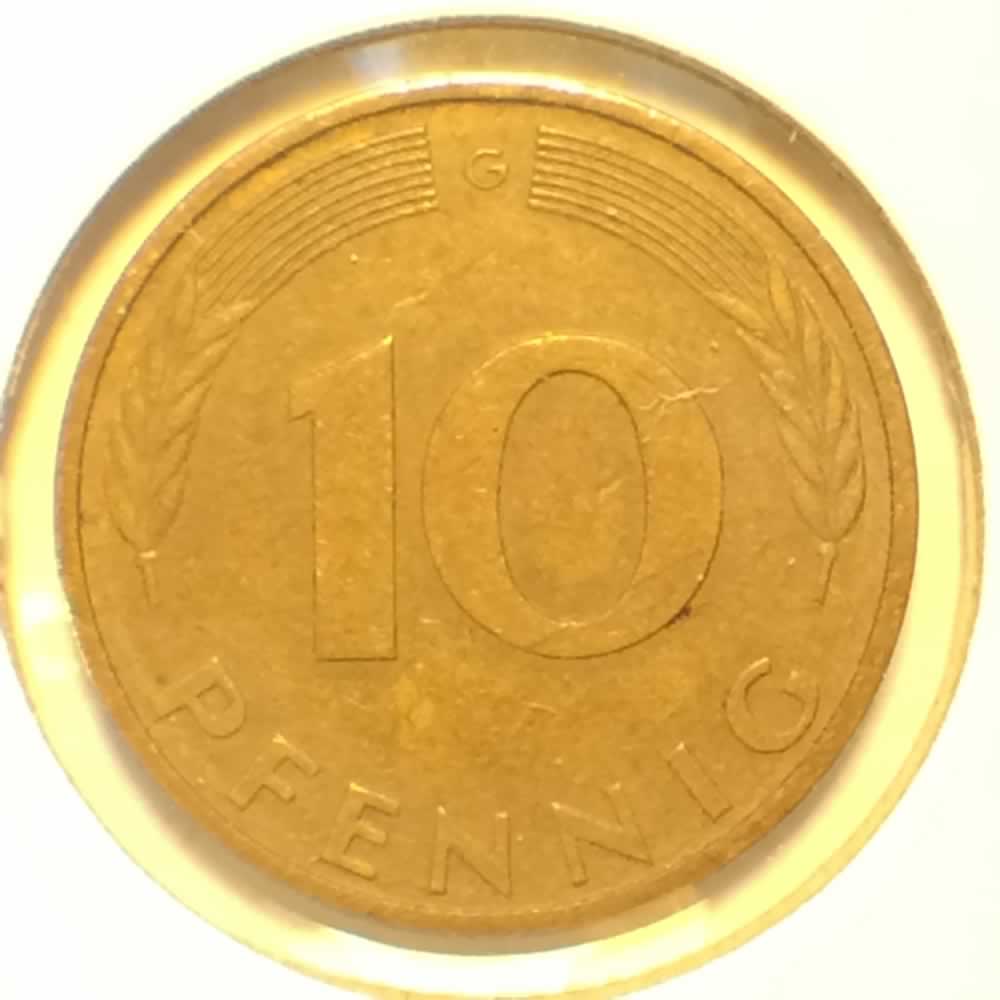 Germany 1986 G 10 Pfennig ( 10pf ) - Reverse