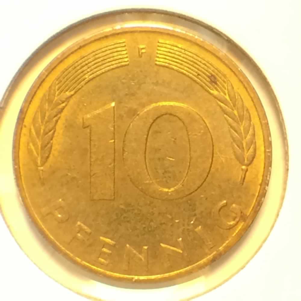 Germany 1984 F 10 Pfennig ( 10pf ) - Reverse