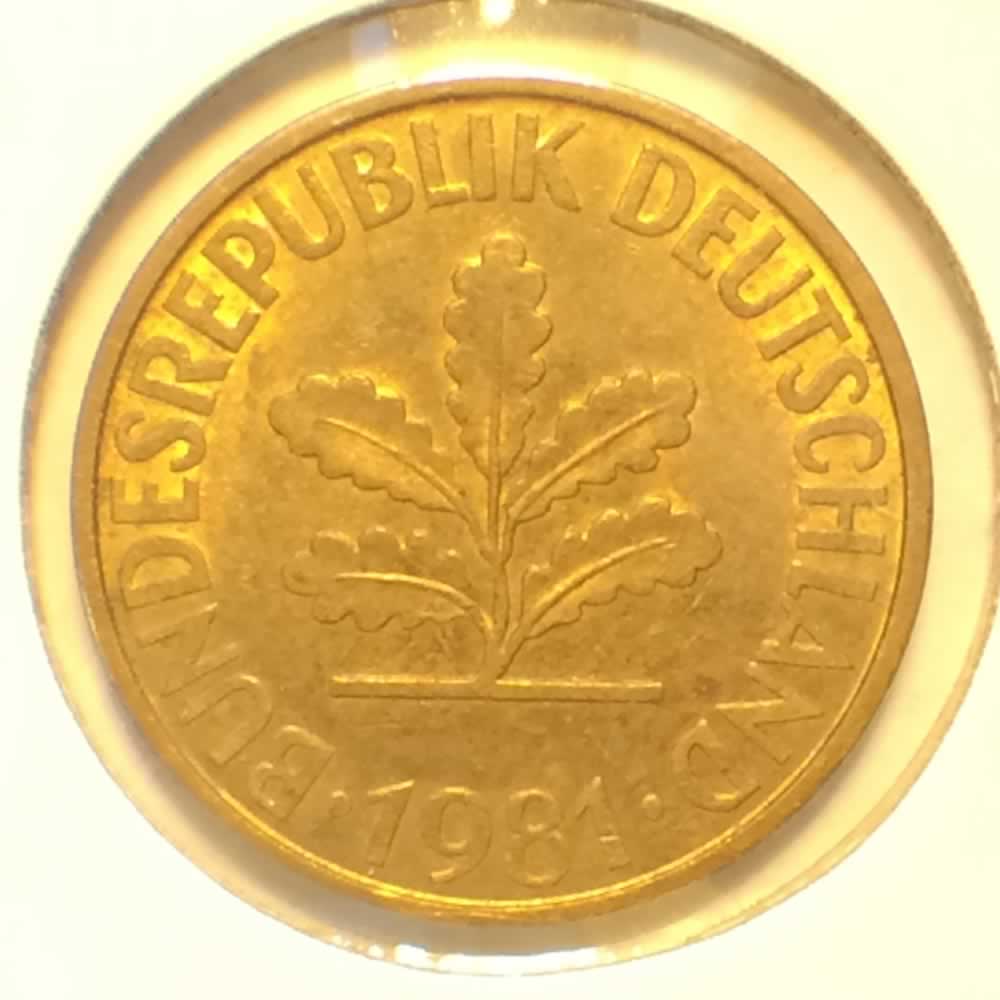 Germany 1981 D 10 Pfennig ( 10pf ) - Obverse