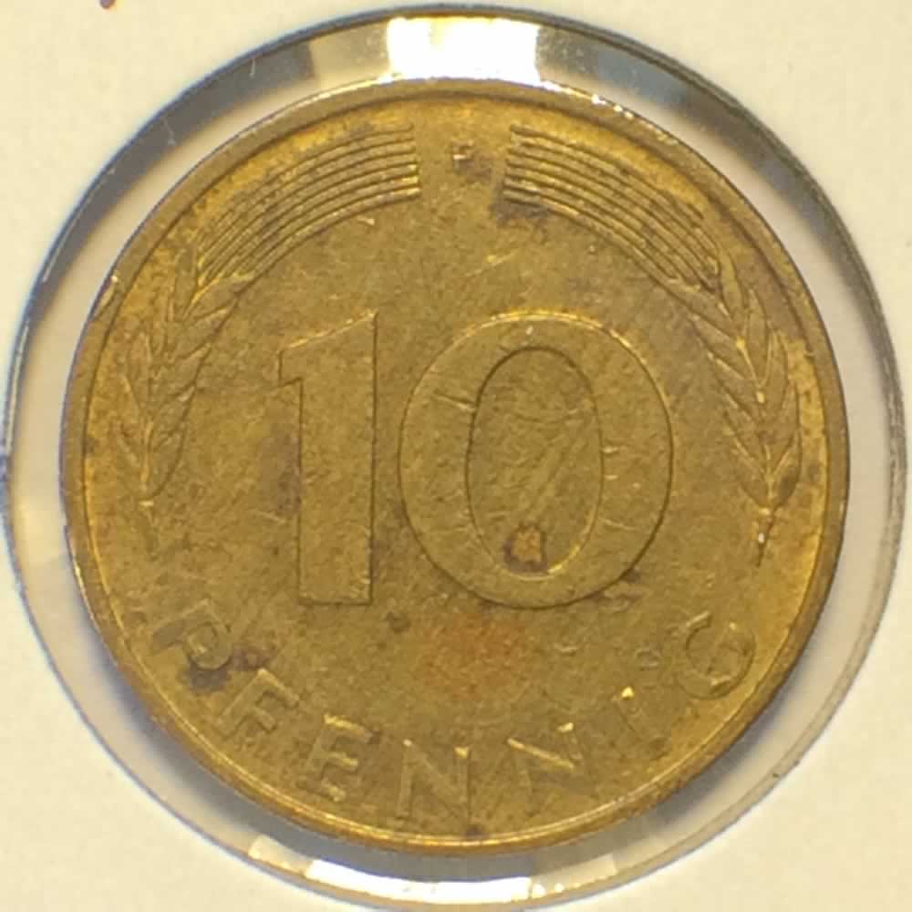 Germany 1979 F 10 Pfennig ( 10pf ) - Reverse