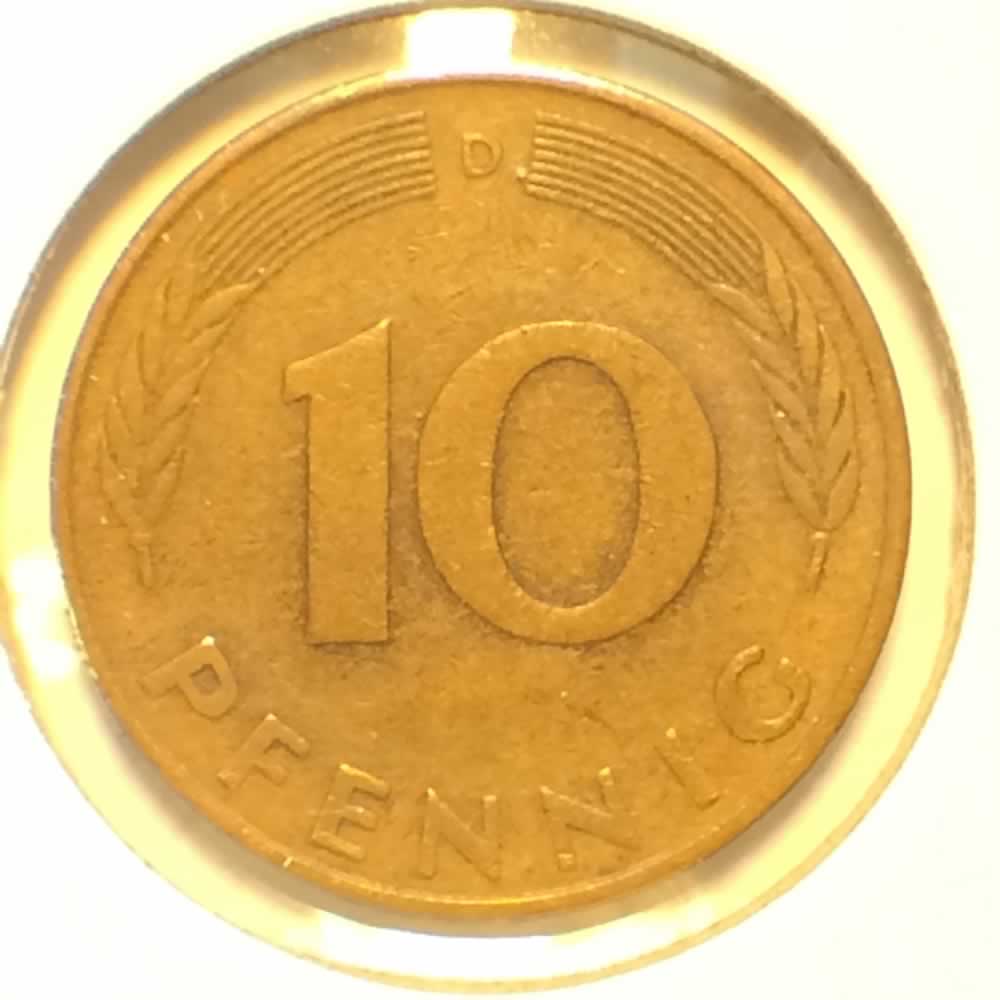 Germany 1977 D 10 Pfennig ( 10pf ) - Reverse