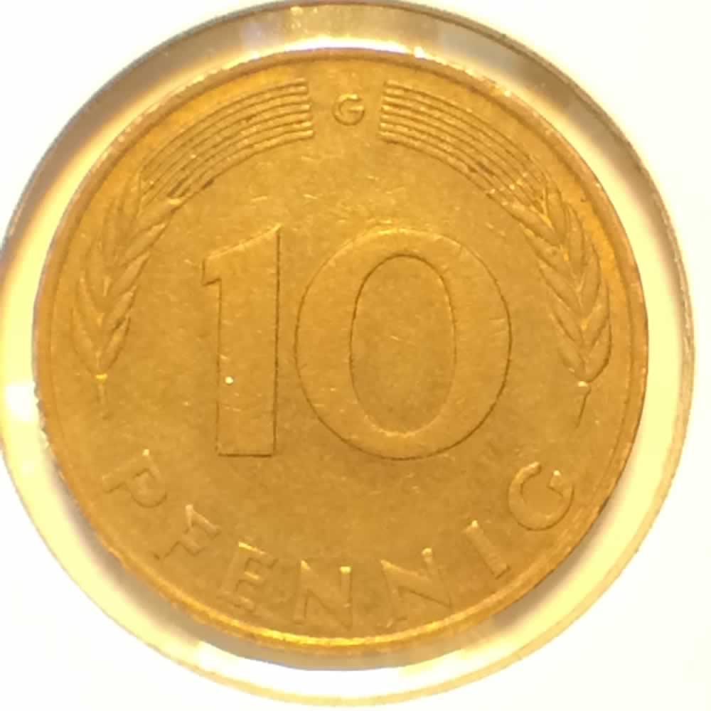 Germany 1976 G 10 Pfennig ( 10pf ) - Reverse