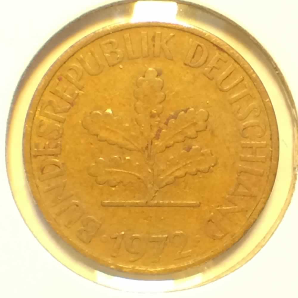 Germany 1972 D 10 Pfennig ( 10pf ) - Obverse