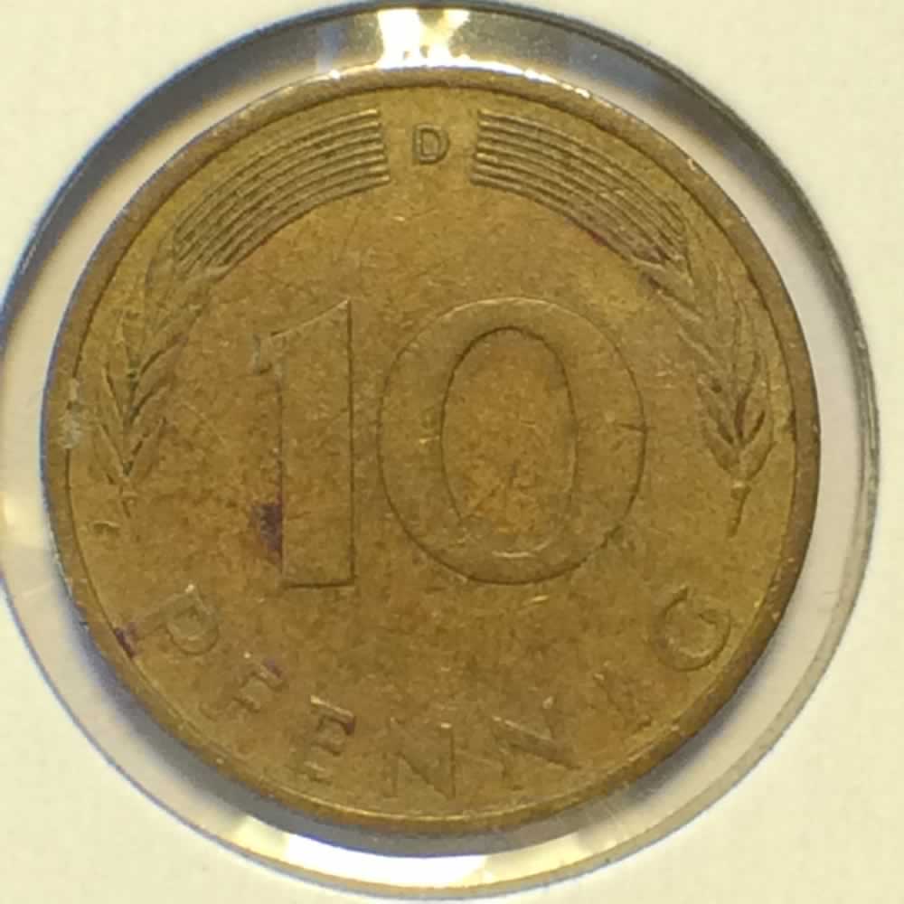Germany 1972 D 10 Pfennig ( 10pf ) - Reverse